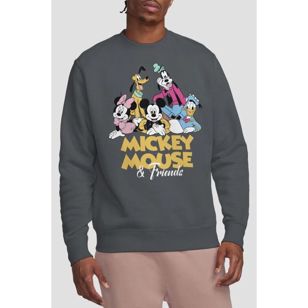 Disney Unisex Adult Mickey Mouse Friends Sweatshirt / Charcoal - Picture 2 of 4